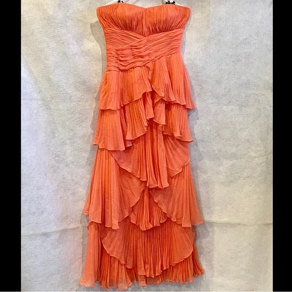 Dalia Macphee | Dresses | Dalia Macphee Salmon Color Maxi Dress Size 4 |  Poshmark
